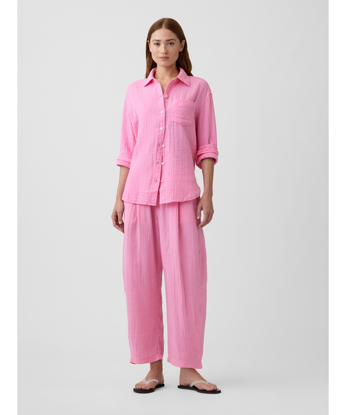 GAP（ギャップ）の「ミッドライズ プルオン バレル ガーゼパンツ（その他パンツ・レディース・ブルー/ピンク/ホワイト/ブラウン/ブラック・XXS/L/M/S/XS）」の8枚目の写真