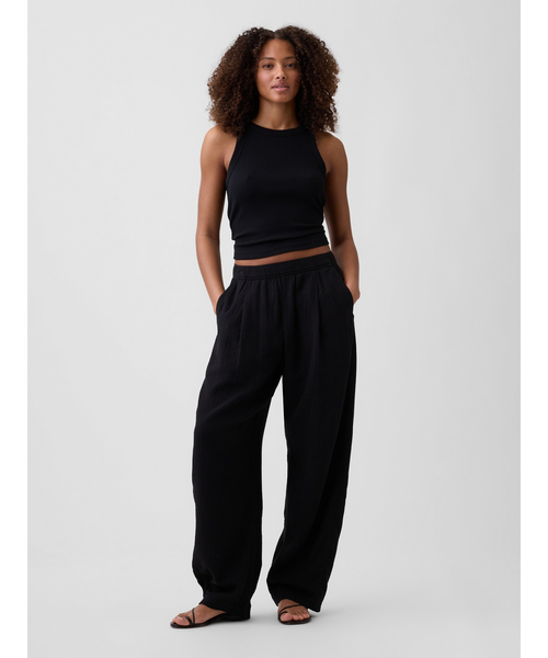 GAP（ギャップ）の「ミッドライズ プルオン バレル ガーゼパンツ（その他パンツ・レディース・ブルー/ピンク/ホワイト/ブラウン/ブラック・XXS/L/M/S/XS）」の9枚目の写真