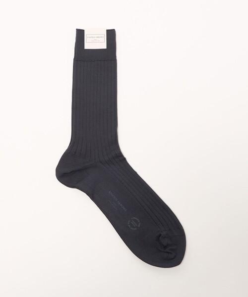 UNITED ARROWS(ユナイテッドアローズ)の「ソリッド リブソックス UA COZY 抗菌防臭(ソックス/靴下・メンズ・ブラック/ダークグレー・FREE)」の2枚目の写真