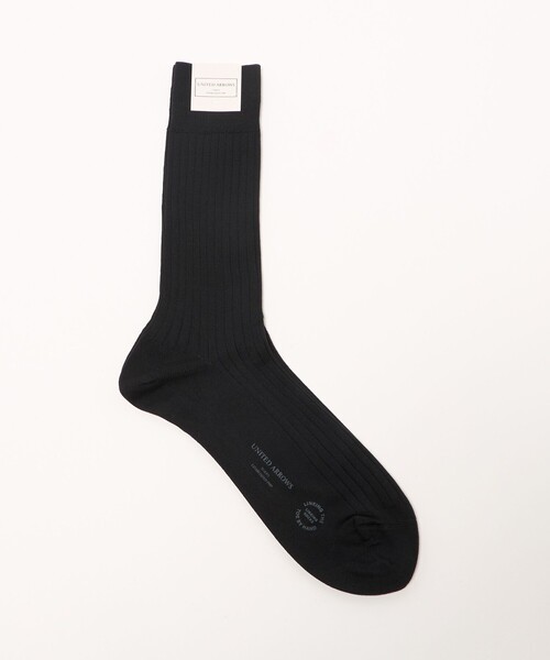 UNITED ARROWS(ユナイテッドアローズ)の「ソリッド リブソックス UA COZY 抗菌防臭(ソックス/靴下・メンズ・ブラック/ダークグレー・FREE)」の1枚目の写真