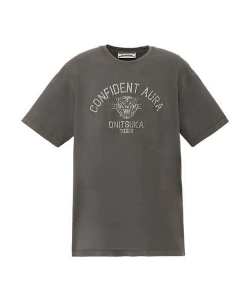 Onitsuka Tiger(オニツカタイガー)の「WASHED GRAPHIC TEE / ウォッシュドグラフィックティー(Tシャツ/カットソー・レディース・ブラック/ヘザーグレー・L/M/S/XS/XL)」の1枚目の写真