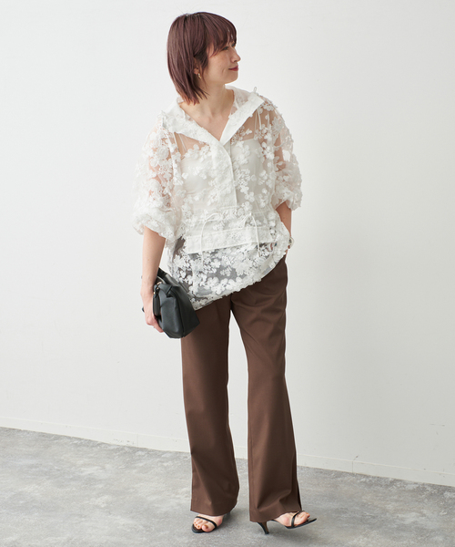 Spick & Span(スピックアンドスパン)の「《一部店舗+WEB限定》LAYAS/レイヤーズ 別注レースアノラック(その他アウター・レディース・ブラック/ホワイト・FREE)」の4枚目の写真
