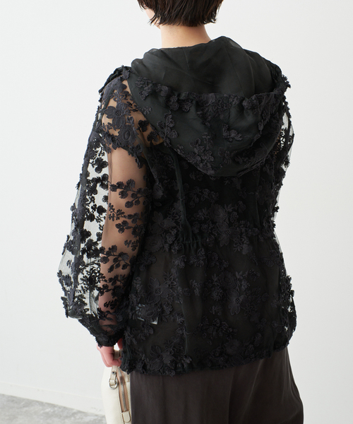 Spick & Span(スピックアンドスパン)の「《一部店舗+WEB限定》LAYAS/レイヤーズ 別注レースアノラック(その他アウター・レディース・ブラック/ホワイト・FREE)」の7枚目の写真