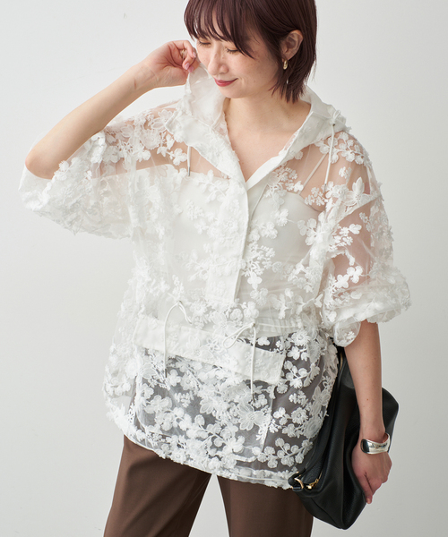 Spick & Span(スピックアンドスパン)の「《一部店舗+WEB限定》LAYAS/レイヤーズ 別注レースアノラック(その他アウター・レディース・ブラック/ホワイト・FREE)」の10枚目の写真