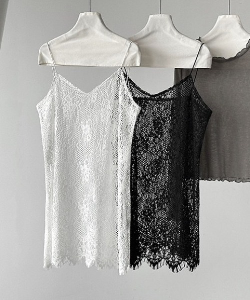 yuue' ( wear )(ユーイ)の「レイヤードにピッタリ◎総レースチュニックキャミワンピース(ワンピース・レディース・ホワイト/ブラック・FREE)」の21枚目の写真
