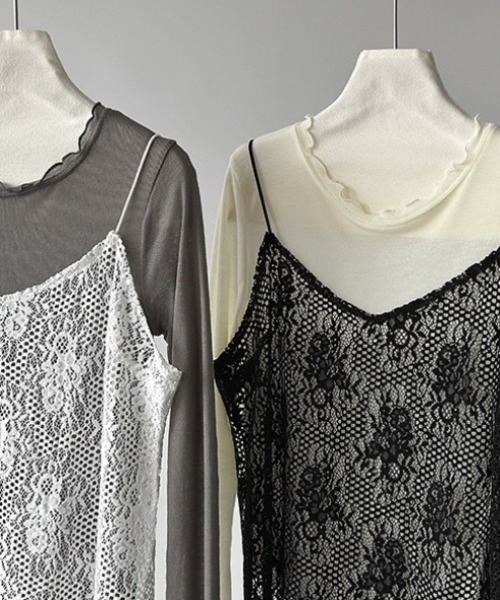 yuue' ( wear )(ユーイ)の「レイヤードにピッタリ◎総レースチュニックキャミワンピース(ワンピース・レディース・ホワイト/ブラック・FREE)」の17枚目の写真