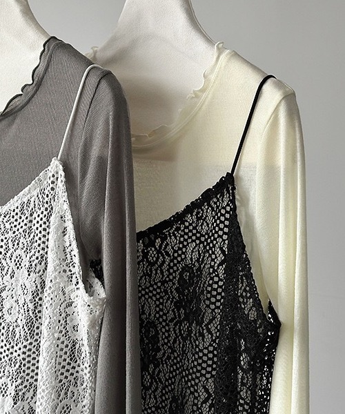 yuue' ( wear )(ユーイ)の「レイヤードにピッタリ◎総レースチュニックキャミワンピース(ワンピース・レディース・ホワイト/ブラック・FREE)」の19枚目の写真