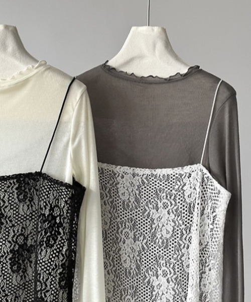 yuue' ( wear )(ユーイ)の「レイヤードにピッタリ◎総レースチュニックキャミワンピース(ワンピース・レディース・ホワイト/ブラック・FREE)」の20枚目の写真
