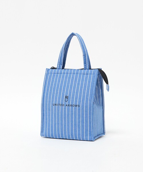 UNITED ARROWS(ユナイテッドアローズ)の「ストライプ ロゴ ランチバッグ(トートバッグ・レディース・ブラック/ライトブルー・FREE)」の5枚目の写真