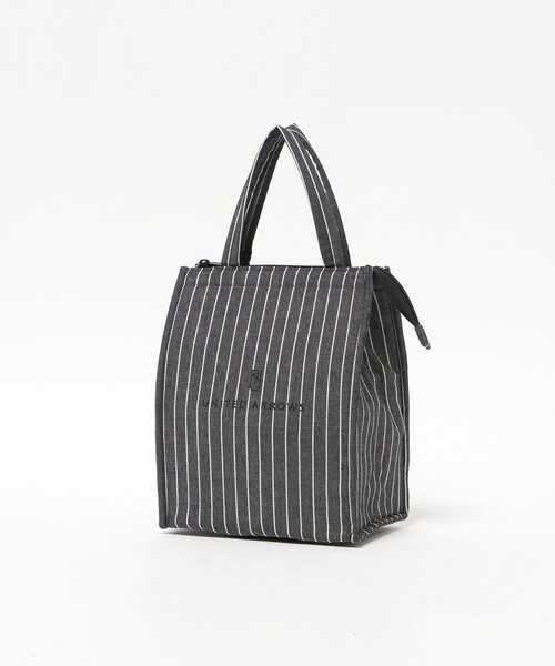 UNITED ARROWS(ユナイテッドアローズ)の「ストライプ ロゴ ランチバッグ(トートバッグ・レディース・ブラック/ライトブルー・FREE)」の12枚目の写真