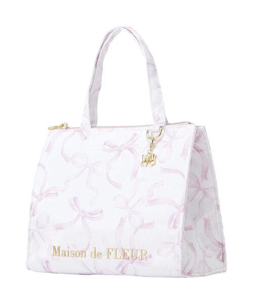 Maison de FLEUR（メゾンドフルール）の「リボン柄保冷バッグ（トートバッグ・レディース・ピンク/ブルー・FREE）」の9枚目の写真