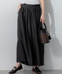 クールタッチタフタ ギャザーワイドパンツ