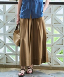 クールタッチタフタ ギャザーワイドパンツ