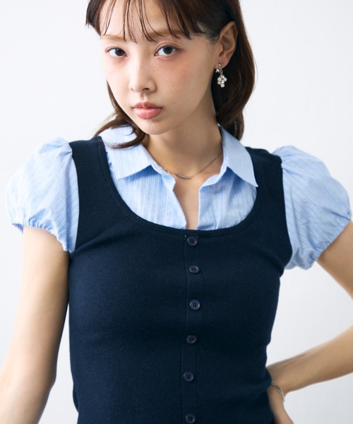 krahe(クレーエ)の「チェックシャツビスチェレイヤードトップス(シャツ/ブラウス・レディース・グレー/ホワイト/ブラック・FREE)」の20枚目の写真