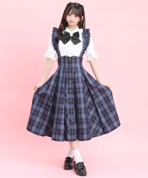 Secret Honey（シークレットハニー）の「スクエアヨークレースフリルブラウス（シャツ/ブラウス・レディース・ブラック/オフホワイト・MEDIUM）」の3枚目の写真