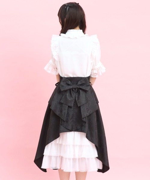 Secret Honey（シークレットハニー）の「スクエアヨークレースフリルブラウス（シャツ/ブラウス・レディース・ブラック/オフホワイト・MEDIUM）」の5枚目の写真