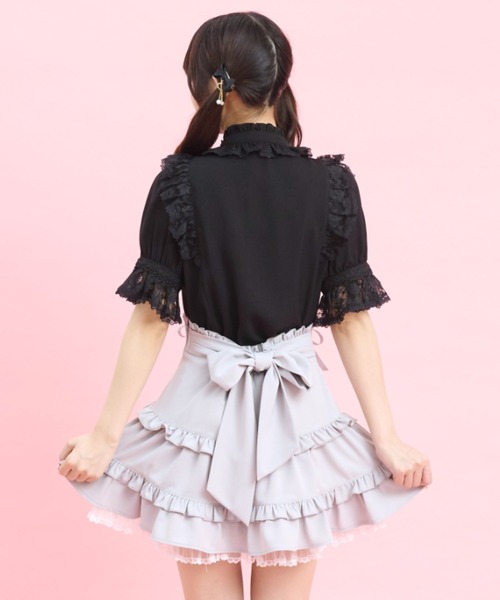 Secret Honey（シークレットハニー）の「スクエアヨークレースフリルブラウス（シャツ/ブラウス・レディース・ブラック/オフホワイト・MEDIUM）」の7枚目の写真