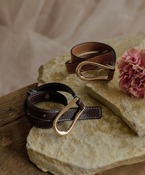 mideal(マイディール)の「mideal original crossbelt nuance bangle / midealオリジナルクロスベルトニュアンスバングル(バングル/リストバンド・レディース・ブラウン/ダークブラウン・FREE)」の3枚目の写真