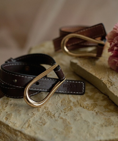 mideal(マイディール)の「mideal original crossbelt nuance bangle / midealオリジナルクロスベルトニュアンスバングル(バングル/リストバンド・レディース・ブラウン/ダークブラウン・FREE)」の4枚目の写真