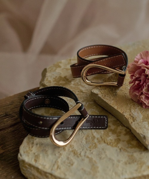 mideal(マイディール)の「mideal original crossbelt nuance bangle / midealオリジナルクロスベルトニュアンスバングル(バングル/リストバンド・レディース・ブラウン/ダークブラウン・FREE)」の16枚目の写真