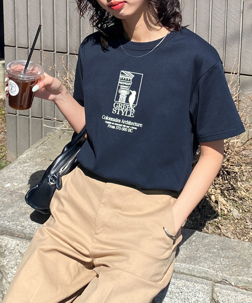 Chillfar(チルファー)の「アソートグラフィックミックスデザインTシャツ(Tシャツ/カットソー・レディース・ホワイト系/ホワイト系1/ブラック/レッド系/ホワイト系2/レッド系1/グレー/ブルー/ネイビー系/ホワイト系3/グレー系/ネイビー系2/イエロー/イエロー系/イエロー系1/ブルー系/ホワイト/レッド/ブラウン/ネイビー系1・FREE)」の12枚目の写真