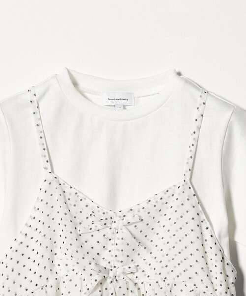 green label relaxing（グリーンレーベルリラクシング）の「ドット シフォン キャミソール Tシャツ セット / キッズ 100cm-130cm（Tシャツ/カットソー・キッズ・オフホワイト/ブラック・110cm/120cm/130cm/100cm）」の6枚目の写真