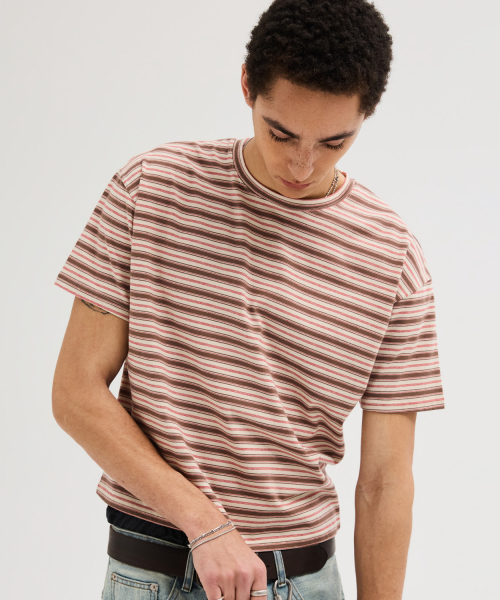 LEIRE（ルアール）の「エッセンシャルストライプクロップTシャツ[ブラウン]（Tシャツ/カットソー・メンズ・その他・MEDIUM/LARGE/X-LARGE/2XL）」の10枚目の写真