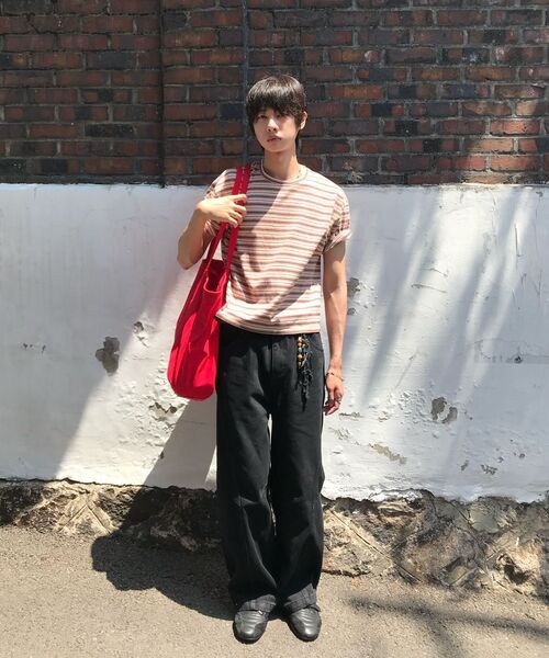 LEIRE（ルアール）の「エッセンシャルストライプクロップTシャツ[ブラウン]（Tシャツ/カットソー・メンズ・その他・MEDIUM/LARGE/X-LARGE/2XL）」の4枚目の写真