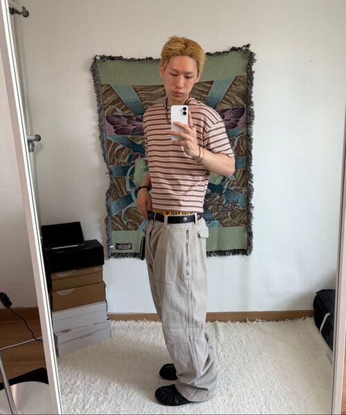 LEIRE（ルアール）の「エッセンシャルストライプクロップTシャツ[ブラウン]（Tシャツ/カットソー・メンズ・その他・MEDIUM/LARGE/X-LARGE/2XL）」の2枚目の写真