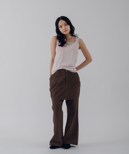 MUHET（ミュエータ）の「【set item】denim skirt & pants / デニムスカート＆パンツセット（デニムパンツ・レディース・ブラウン/ライトインディゴブルー/インディゴブルー・SMALL/LARGE/MEDIUM）」の8枚目の写真