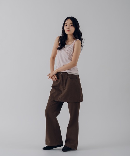 MUHET（ミュエータ）の「【set item】denim skirt & pants / デニムスカート＆パンツセット（デニムパンツ・レディース・ブラウン/ライトインディゴブルー/インディゴブルー・SMALL/LARGE/MEDIUM）」の9枚目の写真
