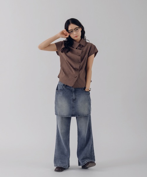 MUHET（ミュエータ）の「【set item】denim skirt & pants / デニムスカート＆パンツセット（デニムパンツ・レディース・ブラウン/ライトインディゴブルー/インディゴブルー・SMALL/LARGE/MEDIUM）」の18枚目の写真
