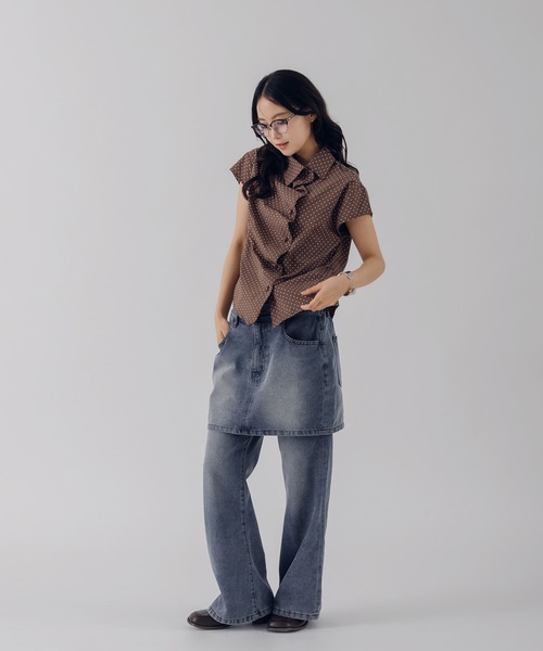 MUHET（ミュエータ）の「【set item】denim skirt & pants / デニムスカート＆パンツセット（デニムパンツ・レディース・ブラウン/ライトインディゴブルー/インディゴブルー・SMALL/LARGE/MEDIUM）」の19枚目の写真