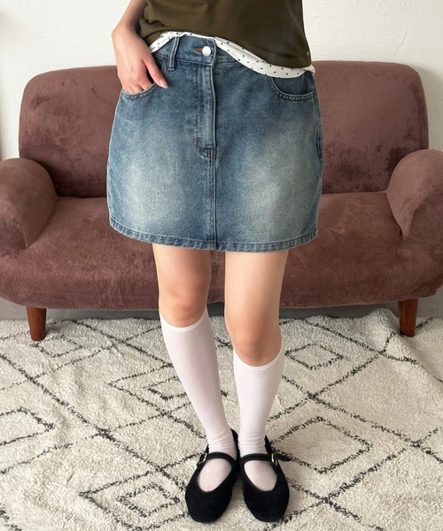 MUHET（ミュエータ）の「【set item】denim skirt & pants / デニムスカート＆パンツセット（デニムパンツ・レディース・ブラウン/ライトインディゴブルー/インディゴブルー・SMALL/LARGE/MEDIUM）」の15枚目の写真