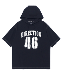 BUNKERBUSTER（バンカーバスター）の「配色ステッチレタリングフード半袖Tシャツ MQ7TU424_BLACK（Tシャツ/カットソー）」