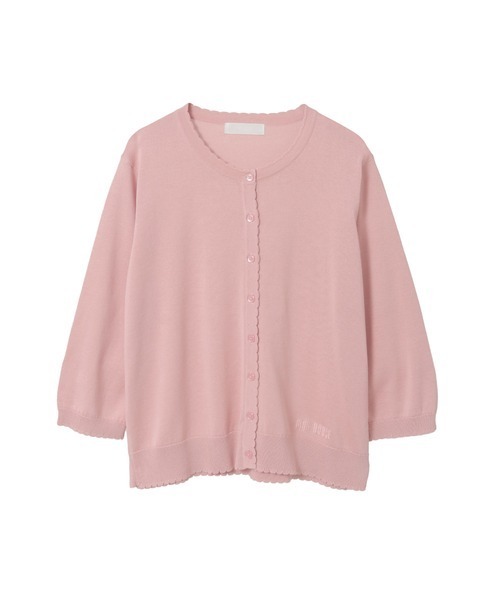 PINK HOUSE(ピンクハウス)の「ロゴ刺繍カーディガン(カーディガン/ボレロ・レディース・ピンク/ブラック/レッド/ライトブルー/アイボリー・フリー)」の4枚目の写真