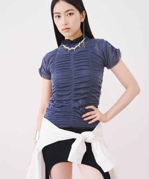 SOEMIN(ソミン)の「Thorn and pearl necklace/スタッズ&パールネックレス(ネックレス・レディース・ホワイト・FREE)」の6枚目の写真