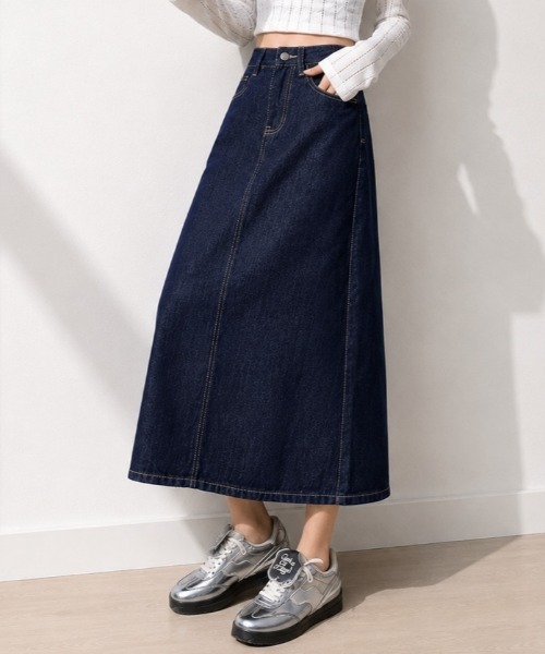 NANEA(ナネア)の「バックポケット ハイウエストデニムタイトスカート(デニムスカート・レディース・ネイビー・LARGE/MEDIUM/SMALL)」の13枚目の写真