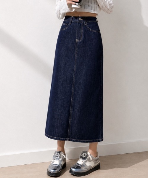 NANEA(ナネア)の「バックポケット ハイウエストデニムタイトスカート(デニムスカート・レディース・ネイビー・LARGE/MEDIUM/SMALL)」の17枚目の写真