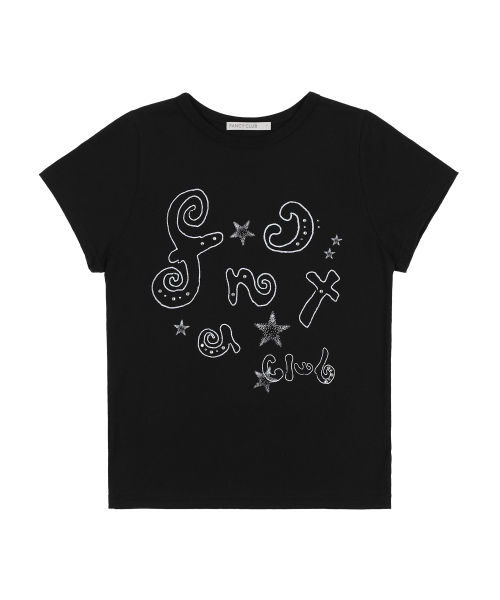 FANCY CLUB(ファンシークラブ)の「グリッターメイジロゴTシャツ (ブラック) F25QB125(Tシャツ/カットソー・レディース・その他・ONE SIZE)」の4枚目の写真