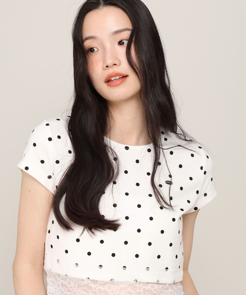 Heather(ヘザー)の「アソートレーストリムTEE 999601(Tシャツ/カットソー・レディース・ブラック系その他/ブルー系その他/ホワイト系その他/ホワイト系その他2/オフホワイト/ピンク・FREE)」の8枚目の写真