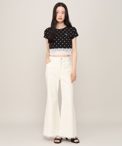 Heather(ヘザー)の「アソートレーストリムTEE 999601(Tシャツ/カットソー・レディース・ブラック系その他/ブルー系その他/ホワイト系その他/ホワイト系その他2/オフホワイト/ピンク・FREE)」の17枚目の写真