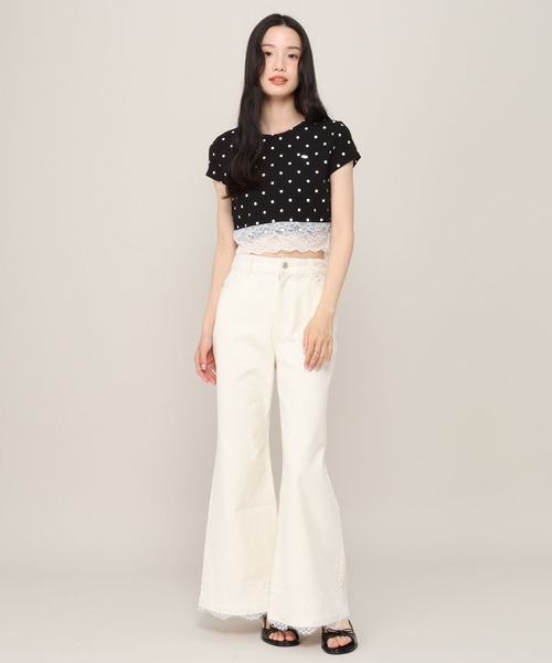 Heather(ヘザー)の「アソートレーストリムTEE 999601(Tシャツ/カットソー・レディース・ブラック系その他/ブルー系その他/ホワイト系その他/ホワイト系その他2/オフホワイト/ピンク・FREE)」の18枚目の写真
