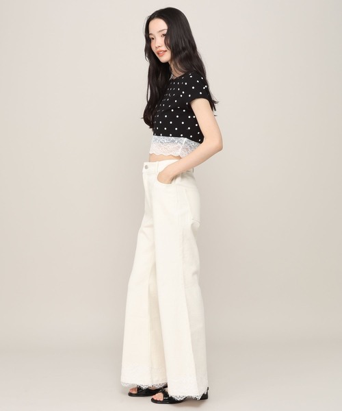 Heather(ヘザー)の「アソートレーストリムTEE 999601(Tシャツ/カットソー・レディース・ブラック系その他/ブルー系その他/ホワイト系その他/ホワイト系その他2/オフホワイト/ピンク・FREE)」の19枚目の写真