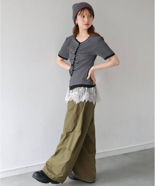 tiptop（ティップトップ）の「配色前ギャザーT（Tシャツ/カットソー・レディース・ホワイト系その他/ブラック/グレー系その他/ブラウン・FREE）」の14枚目の写真