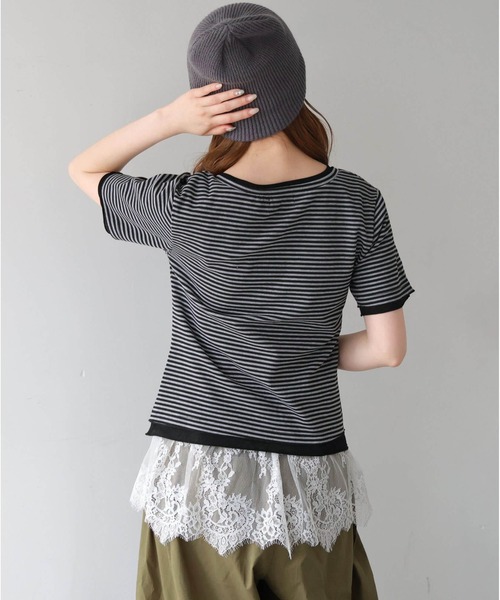 tiptop（ティップトップ）の「配色前ギャザーT（Tシャツ/カットソー・レディース・ホワイト系その他/ブラック/グレー系その他/ブラウン・FREE）」の15枚目の写真