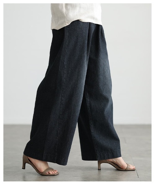 Sawa a la mode(サワアラモード)の「リラックスワイドストレートデニム(デニムパンツ・レディース・ブラック/オフホワイト/ブルー・FREE)」の15枚目の写真