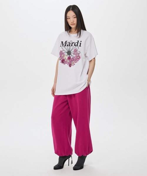 Mardi Mercredi（マルディメクルディ）の「UNISEX TSHIRT FLOWERMARDI JARDIN VVD / ユニセックス Tシャツ フラワーマルディ ジャルダン VVD（Tシャツ/カットソー・レディース・ホワイト×ブルー/ホワイト×グリーン・FREE）」の14枚目の写真