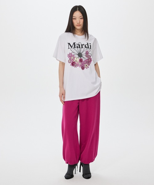 Mardi Mercredi（マルディメクルディ）の「UNISEX TSHIRT FLOWERMARDI JARDIN VVD / ユニセックス Tシャツ フラワーマルディ ジャルダン VVD（Tシャツ/カットソー・レディース・ホワイト×ブルー/ホワイト×グリーン・FREE）」の13枚目の写真