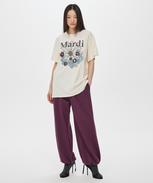 Mardi Mercredi（マルディメクルディ）の「UNISEX TSHIRT FLOWERMARDI JARDIN VVD / ユニセックス Tシャツ フラワーマルディ ジャルダン VVD（Tシャツ/カットソー・レディース・ホワイト×ブルー/ホワイト×グリーン・FREE）」の21枚目の写真